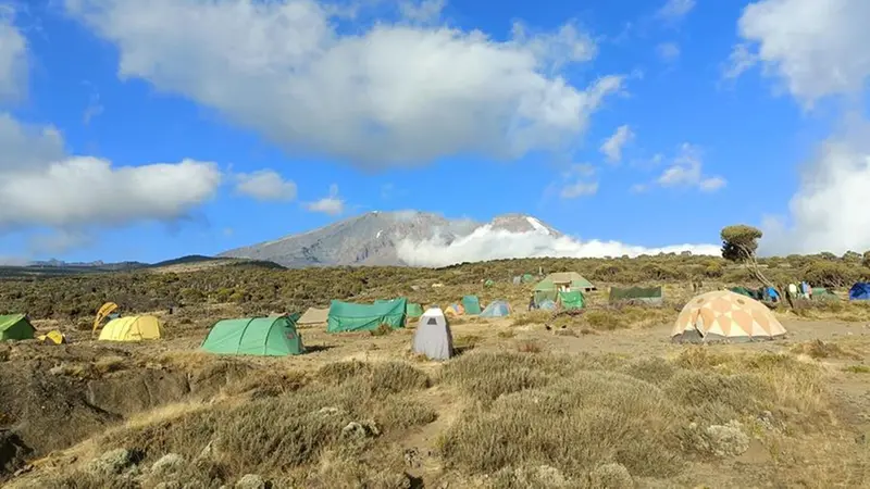 Uno degli accampamenti durante la scalata