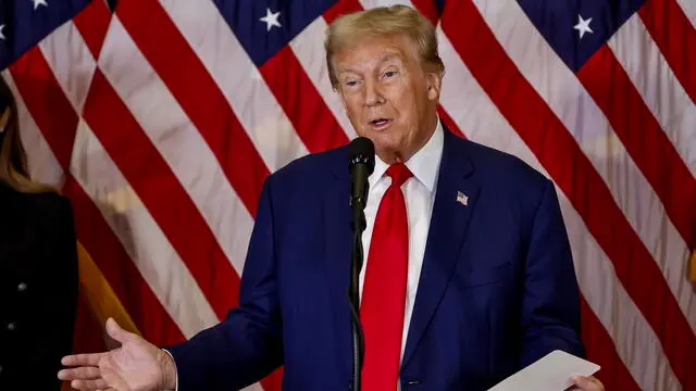 epa11589827 Former US President and Republican presidential nominee Donald Trump speaks during a press conference at the Trump Tower in New York, New York, USA, 06 September 2024. EPA/JUSTIN LANE