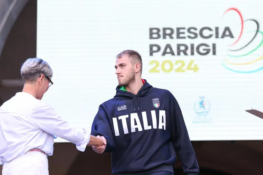 La festa in piazza Loggia per i campioni di Parigi 2024