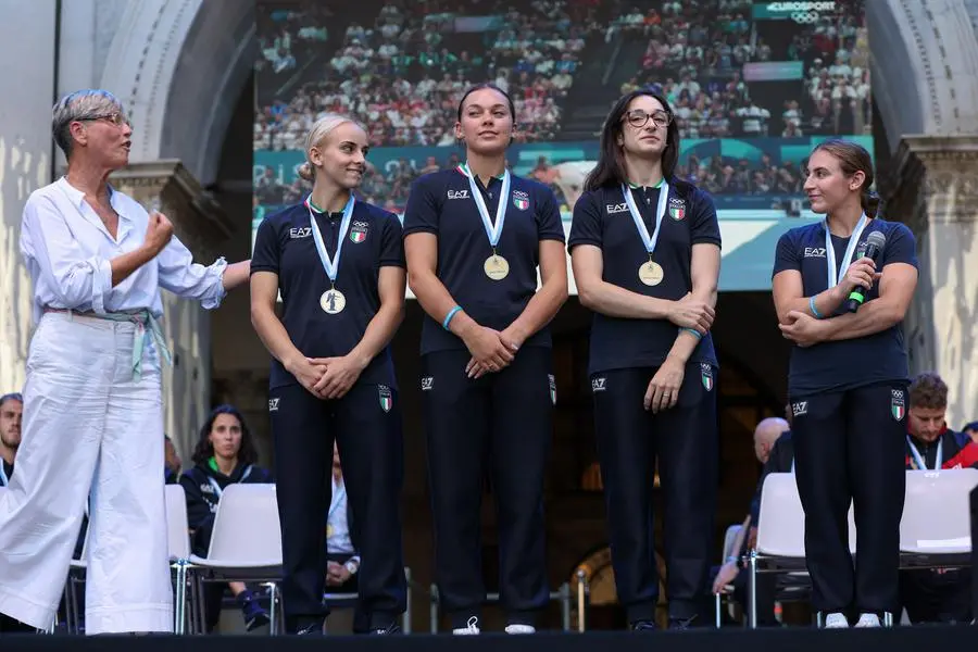 La festa in piazza Loggia per i campioni di Parigi 2024