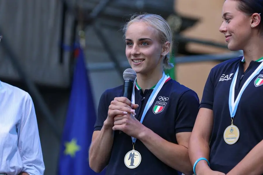 La festa in piazza Loggia per i campioni di Parigi 2024