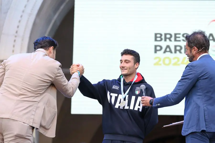 La festa in piazza Loggia per i campioni di Parigi 2024