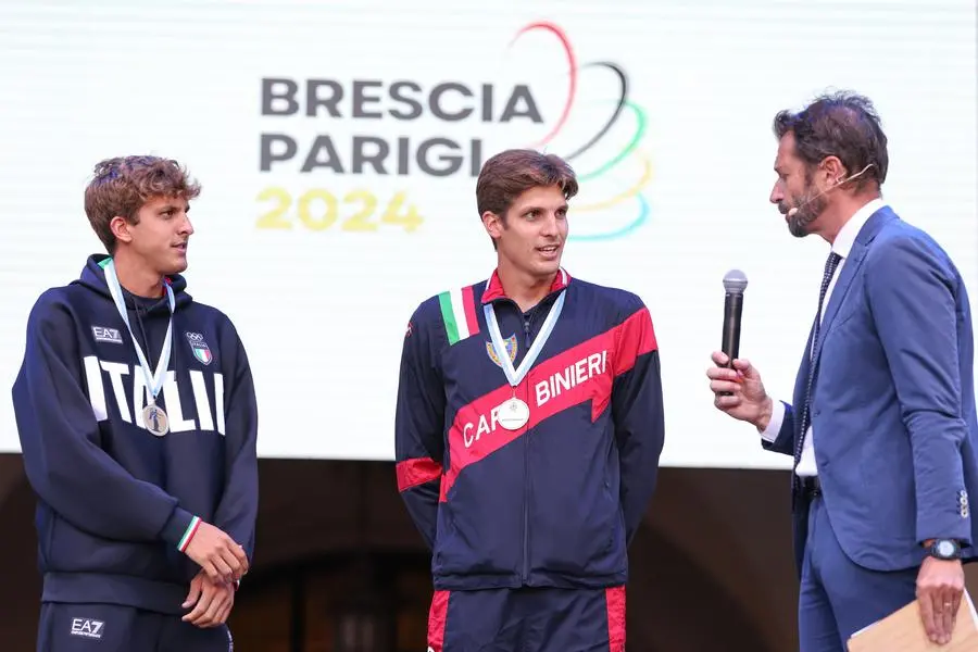 La festa in piazza Loggia per i campioni di Parigi 2024