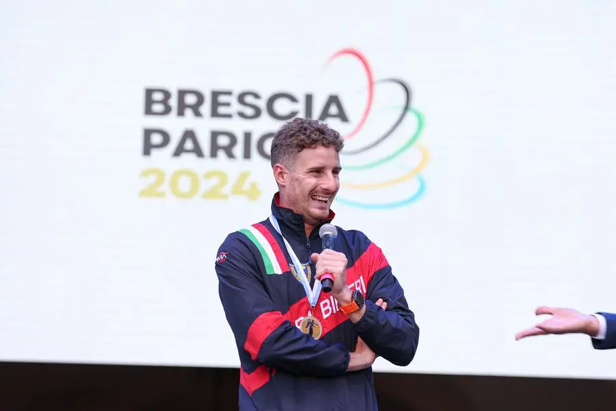 La festa in piazza Loggia per i campioni di Parigi 2024