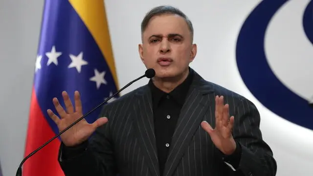 epa11588279 Venezuela's attorney general, Tarek William Saab, speaks at a press conference at the Public Prosecutor's Office in Caracas, Venezuela, 05 September 2024. Saab stated that the arrest warrant against the standard bearer of the main opposition coalition - the United Democratic Platform (PUD) - Edmundo Gonzalez Urrutia, and the investigation against him related to the allegation of fraud in the July 28 presidential elections, remains in force. EPA/RONALD PENA R