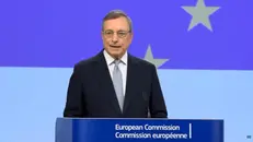 Mario Draghi durante la conferenza sulla competitività a Bruxelles