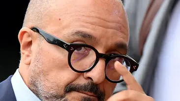 Italian Culture Minister Gennaro Sangiuliano arrives at the Lido Beach for the Venice International Film Festival, in Venice, Italy, 27 August 2024. The 81st edition of the Venice Film Festival runs from 28 August to 07 September 2024. ANSA/ETTORE FERRARI