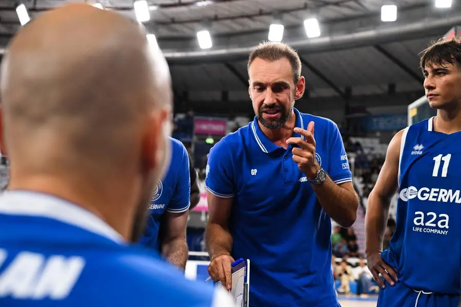 SPORT BASKET BRESCIA Trofeo Ferrari Germani Pallacanestro Brescia Segafredo Virtus Bologna NELLA FOTO Giuseppe Poeta 11-09-2024 Checchi@newreporter