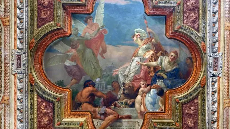 L'affresco che riproduce il ritrovamento della Vittoria Alata - Foto New Reporter Favretto © www.giornaledibrescia.it