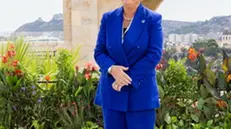 epa11599910 Italian Minister of Labor and Social Policies, Marina Calderone, poses at the Bastion de Saint Remy during the G7 ministersâ€™ meeting on Labour and Employment in Cagliari, Italy, 12 September 2024. The G7 Ministersâ€™ Meeting on Labour and Employment will be held in Cagliari on 11-13 September. EPA/FABIO MURRU