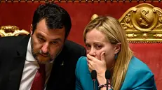 Il ministro delle Infrastrutture Matteo Salvini e la presidente del Consiglio Giorgia Meloni - Foto Ansa © www.giornaledibrescia.it