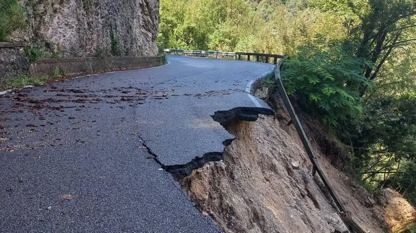 Un tratto della Sp 9 franato a settembre