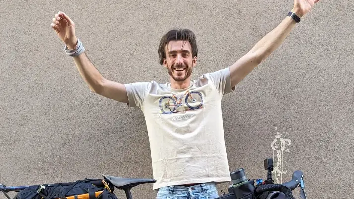 Ettore Campana con la sua bicicletta - Foto Instagram