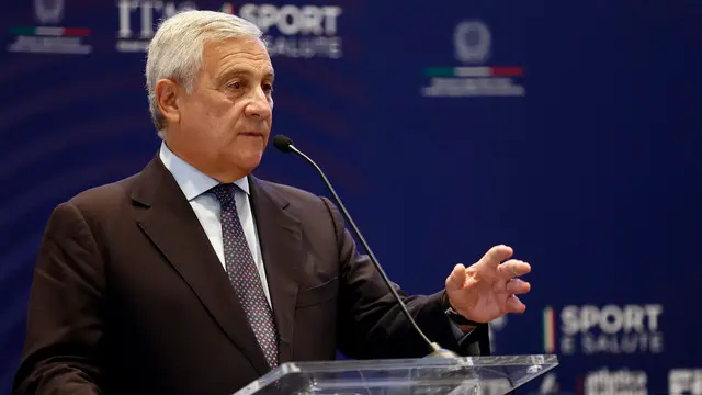 Il ministro degli Esteri Antonio Tajani partecipa al workshop “Sport e Innovazione”, presso il Coni, Roma, 16 settembre 2024, ANSA/VINCENZO LIVIERI