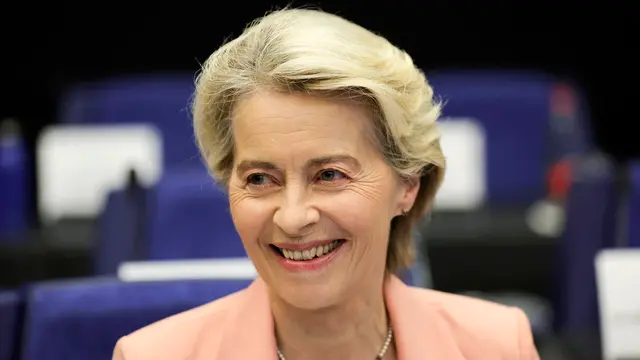 epa11609174 President of the European Commission Ursula von der Leyen arrives at the Conference of Presidents meeting at the European Parliament in Strasbourg, France, 17 September 2024. EPA/Teresa Suarez