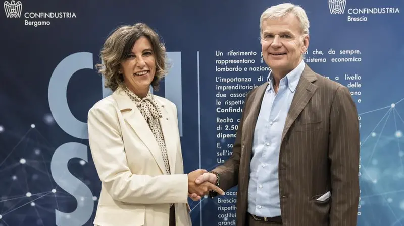 Giovanna Ricuperati e Franco Gussalli Beretta, presidenti di Confindustria Bergamo e Confindustria Brescia