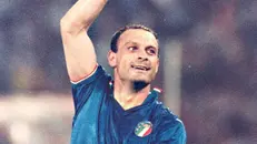 Totò Schillaci con la maglia della Nazionale italiana