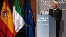 epa11615573 Italian President Sergio Mattarella delivers his speech during the 17th Cotec Europa innovation summit in Las Palmas, Gran Canaria, Canary Islands, Spain, 20 September 2024. EPA/ANGEL MEDINA G.