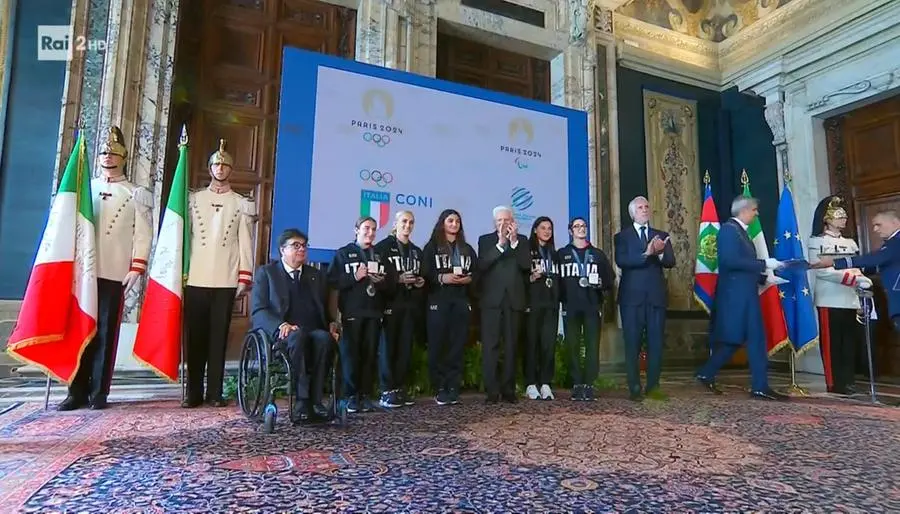 Al Quirinale la cerimonia di Restituzione della bandiera italiana olimpica con gli atleti olimpici e paralimpici bresciani