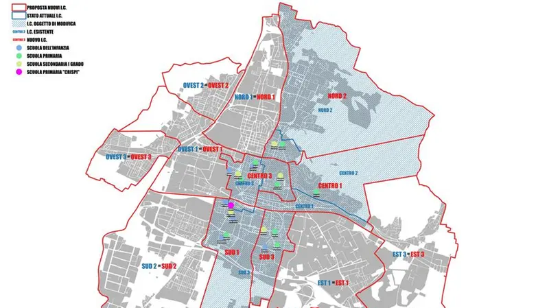 La mappa dei nuovi istituti comprensivi