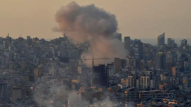 epa11630873 Smoke rises following Israeli strikes in the Chiyah area in the southern suburbs of Beirut, Lebanon, 28 September 2024. The Israeli army (Tsahal) said on 28 September 2024 on X (formerly Twitter) that Hezbollah leader Hassan Nasrallah was killed in an overnight strike on Beirut. Hezbollah confirmed the death of Nasrallah in a statement on 28 September 2024. Israel's military stated that it is 'continuing to operate to degrade and dismantle Hezbollah' infrastructure and capabilities in Lebanon by conducting 'a series of targeted strikes'. EPA/WAEL HAMZEH