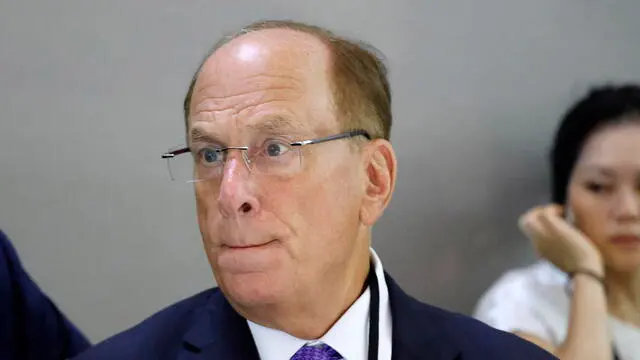 epa10705260 CEO of BlackRock Larry Fink takes part in a round table discussion during the New Global Financial Pact Summit at the Palais Brogniart in Paris, France, 22 June 2023. World leaders, heads of international organizations and activists are gathering in Paris for a two-day summit aimed at seeking better responses to tackle poverty and climate change issues by reshaping the global financial system. EPA/LUDOVIC MARIN / POOL MAXPPP OUT