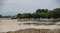 Una visuale delle campagne nei pressi delle campagne del Ponte della Motta un mese dopo l'alluvione dell'Emilia Romagna Molinella (BO). 10 giugno 2023. ANSA/EMANUELE VALERI