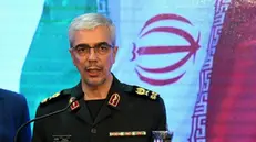 epa07446940 A handout photo made available by the official Syrian Arab News Agency (SANA) shows Chief of General Staff of the Iranian Armed Forces Maj. Gen. Mohammad Hossein Bagheri, during a joint press conference in Damascus, Syria, 18 March 2019. According to a statement, a meeting was held between Syrian, Iranian and Iraqi military chiefs to coordinate strategy to combat regional terrorism by Damascus, Baghdad and Tehran. EPA/SANA HANDOUT HANDOUT EDITORIAL USE ONLY/NO SALES