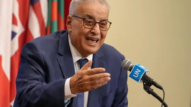 epa11616459 Minister of Foreign Affairs of Lebanon, Abdallah Rashid Bou Habib, speaks to members of the press after a United Nations Security Council meeting called to address the growing conflict between Israel and Lebanon in New York, New York, USA, 20 September 2024. Tensions between the Israel and Lebanon have escalated in the past week following a coordinated detonation of pagers and walkie-talkies in Lebanon. EPA/STEPHANI SPINDEL