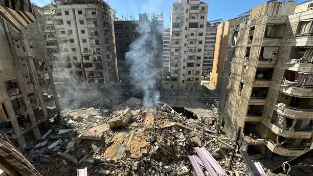 epaselect epa11637860 Damaged buildings following an overnight Israeli military strike, in the southern suburbs of Beirut, Lebanon, 02 October 2024. According to the Lebanese National News Agency (NNA), Israeli warplanes conducted a series of raids against multiple neighborhoods in the southern suburbs of Beirut (Dahieh) on the evening of 01 October. On 30 September Israel announced the beginning of a 'limited, localized and targeted' ground operation against Hezbollah in southern Lebanon. EPA/WAEL HAMZEH