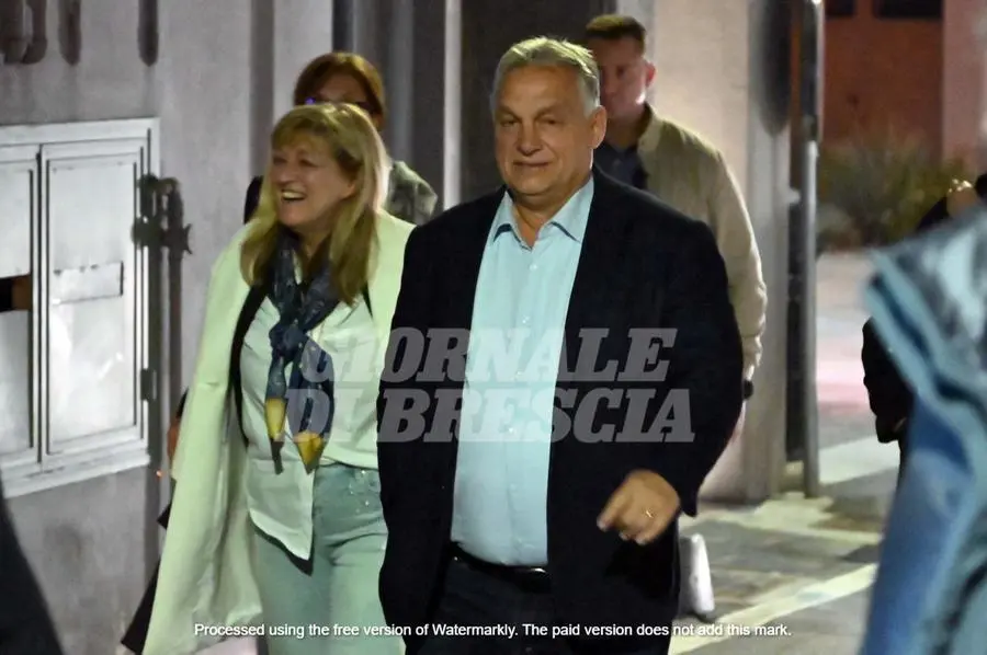 Viktor Orbán a Clusane per mangiare la tinca al forno