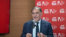 Ignazio La Russa, Presidente del Senato della Repubblica italiana, durante l'evento: "Una nuova rete di professionisti della salute: Presentazione del progetto di formazione e inserimento lavorativo per rifugiati e migranti". 1 ottobre 2024, Roma. ANSA/Emanuele Valeri NPK