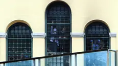 Detainees of the San Vittore prison during the riot, in Milan, Italy, 09 March 2020. There were violent protests by prisoners in Italy's jails against the restriction of face time with visiting relatives due to the coronavirus. ANSA / PAOLO SALMOIRAGO