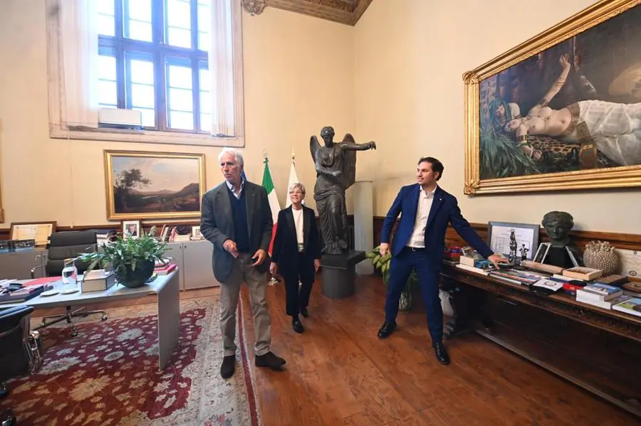 Il presidente del Coni Giovanni Malagò in Loggia