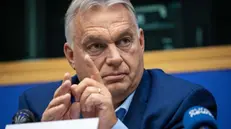 epa11649196 Hungarian Prime Minister Viktor Orban gives a press conference ahead of a plenary session at the European Parliament in Strasbourg, France, 08 October 2024. EPA/CHRISTOPHE PETIT TESSON