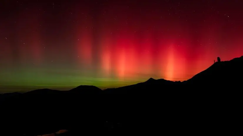 L'aurora boreale nei cieli di Brescia