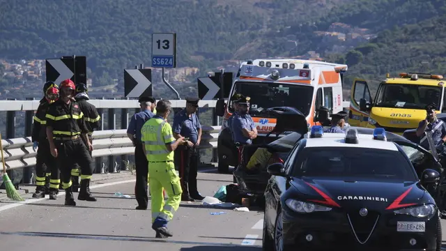 Incidente Mortale sulla Palermo Sciacca tre morti e tre bambini in gravi condizioni, 12 ottobre 2024 Palermo. ANSA/IGOR PETYX