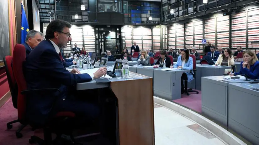 Il ministro dell’Economia  Giancarlo Giorgetti, durante l'audizione davanti le Commissioni Bilancio di Camera e Senato - Foto Ansa © www.giornaledibrescia.it