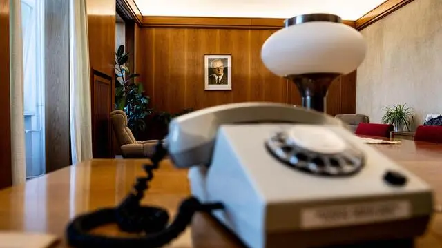 epa07926166 An interior view of a Stasi office room in the Dresden-Bautzner Strasse Memorial, a former remand prison of the East German Ministry of State Security (Stasi), in Dresden, Germany, 16 October 2019. The State Security Service, or Staatssicherheitsdienst, of the German Democratic Republic (GDR) arrested and interrogated thousands of East Germans at the Bautzner Strasse prison until the collapse of the communist government and the German reunification in 1990. The building, a former 19th century paper mill, was used by the Soviet Secret Service (NKWD) after World War II as an underground prison facility from 1945 to 1953. Prisoners were often taken to Soviet forced labor camps (Gulags). In 1953, the building was consigned to the Stasi by the Soviets and the prison remained operational until 1989. EPA/FILIP SINGER ATTENTION: This Image is part of a PHOTO SET