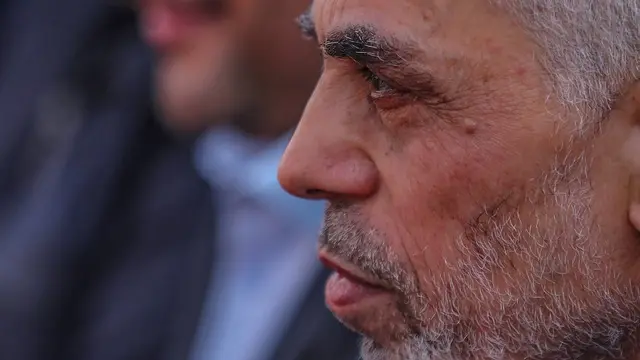 epa11664850 (FILE) - Senior Hamas leader in Gaza Strip, Yahya Al-Sinwar attends a Hamas rally marking Al-Quds Day, or 'Jerusalem Day', in Gaza City on, 14 April 2023 (reissued 17 October 2024). The Israeli Army, Tsahal, on 17 October 2024 confirmed that Hamas leader Yahya Sinwar was "eliminated" on 16 October 'after a year-long pursuit'. Sinwar was elected Hamas leader in August 2024, a few days after his predecessor had been killed in Iran. EPA/MOHAMMED SABER