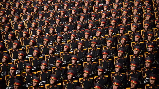 epa10455974 A photo released by the official North Korean Central News Agency (KCNA) shows North Korean soldiers march during a military parade at Kim Il Sung Square to mark the 75th anniversary of the founding of the Korean People's Army (KPA), the revolutionary armed forces of the Worker's Party of Korea (WPK). in Pyongyang, North Korea, 08 February 2023 (issued 09 February 2023). EPA/KCNA EDITORIAL USE ONLY