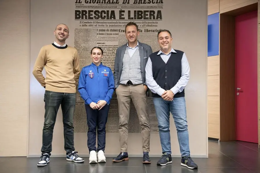 Vanessa Ferrari in redazione al Giornale di Brescia e nel tg di Teletutto