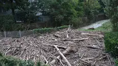 The Morla torrent in Bergamo is once again a cause for concern. Signs of the September 9 flood are still visible. Bergamo, Italy, 24 September 2024. ANSA/MICHELE MARAVIGLIA