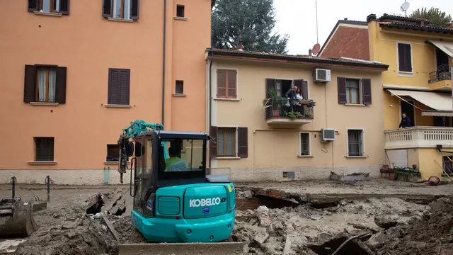 Lavori di recupero delle zone più colpite di Bologna. Bologna/ 21 ottobre 2024 ANSA/MAX CAVALLARI