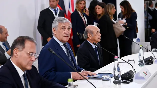 epa11675331 Italian Â Foreign Minister Antonio Tajani speaks on the first day of the G7 Development Ministersâ€™ Meeting in Pescara, Italy, 22 October 2024. The G7 Development Ministers' Meeting is scheduled to take place from 22 to 24 October. The meeting will be attended by the G7 Development Ministers, the European Commissioner for International Partnerships, the ministers of invited partner countries, heads of international organizations, and representatives from the business world. EPA/RICCARDO ANTIMIANI