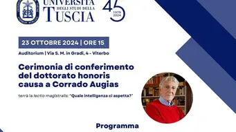 Cerimonia per laurea 'honoris causa' ad Augias