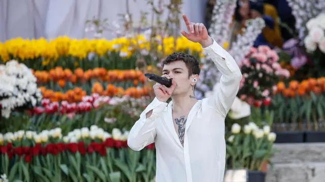 Blanco during the Pilgrimage of Italian teenagers in Saint Peter's square at the Vatican, 18 April 2022. ANSA/FABIO FRUSTACI