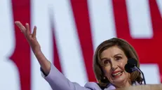 epa11558935 US House of Representative Nancy Pelosi (D-CA) waves to the audience during the third night of the Democratic National Convention (DNC) at the United Center in Chicago, Illinois, USA, 21 August 2024. The 2024 Democratic National Convention is being held from 19 to 22 August 2024, during which delegates of the United States' Democratic Party will vote on the party's platform and ceremonially vote for the party's nominee for president, Vice President Kamala Harris, and for vice president, Governor Tim Walz of Minnesota, for the upcoming presidential election. EPA/CAROLINE BREHMAN