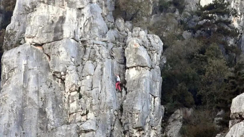 La falesia dell'incidente del climber 22enne