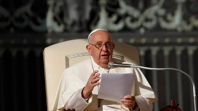 Pope Francis during his weekly General Audience in Saint Peter's Square, Vatican City, 30 October 2024. ANSA/FABIO FRUSTACI